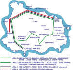 Isola d'Ischia. Percorso bus di linea EAV